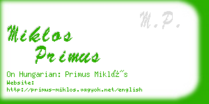 miklos primus business card